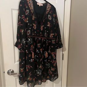 Philosophy XL black dress with lace and beading details